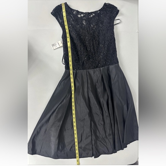 NEW One By Eight Sz 6 Black Tulle Lace Sequin Formal Cocktail Midi Dress Womens - Picture 11 of 11